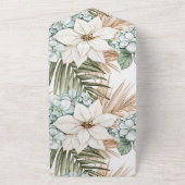 Tropical Blue Floral Wedding All In One Einladung (Außenbereich)