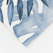 Tropical Blue Flowers Fleecedecke (Ecke)