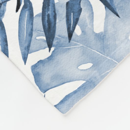 Tropical Blue Flowers Fleecedecke (Ecke)