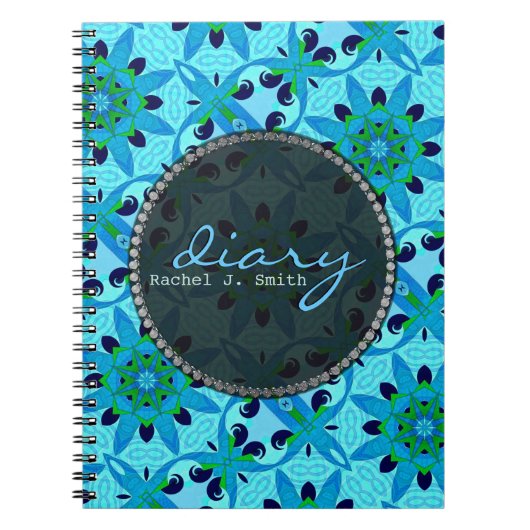 Tropical Blue Geoflora Diary Notebook Notizblock (Vorderseite)