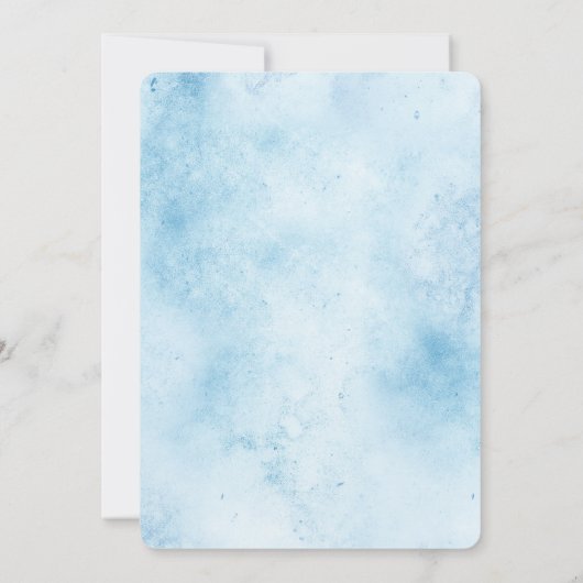 Tropical Blue Glitz Glitzer Gold Palm Trees Einladung (Rückseite)