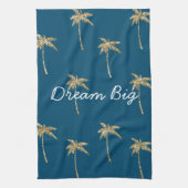Tropical Blue Gold Glitzer Palm Trees Geschirrtuch (Vertikal)
