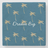 Tropical Blue Gold Glitzer Palm Trees Steinuntersetzer (Vorderseite)