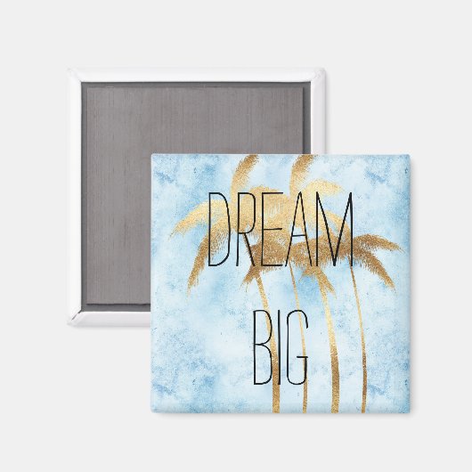 Tropical Blue Gold Palm Trees Magnet (Vorderseite/Rückseite)