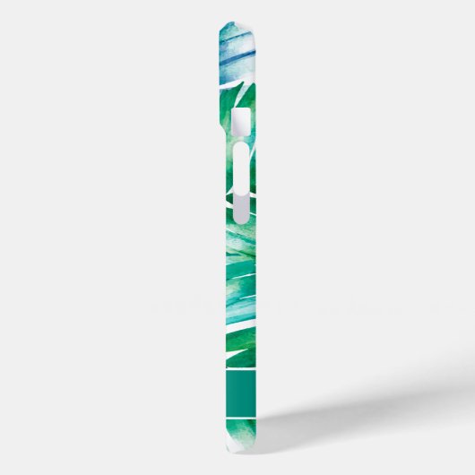Tropical Blue Green Palm Fronds Personalisierter N Case-Mate iPhone Hülle (Rückseite / Links)