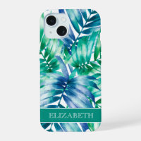 Tropical Blue Green Palm Fronds Personalisierter N