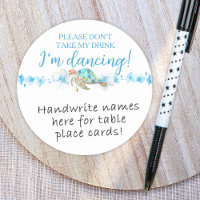 Tropical Blue Green Sea Turtle Platzkarte Name Tag