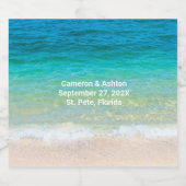 Tropical Blue Green Water Wedding Event Beer Bierflaschenetikett (Einzelnes Label)