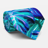 Tropical Blue Hawaiian Muster Krawatte (Gerollt)