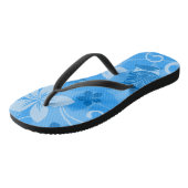 Tropical Blue Hawaiian Tiki Masken Badesandalen (Schrägansicht)