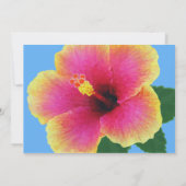 Tropical Blue Hibiskus Blume Einladungen (Rückseite)