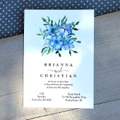 Tropical Blue Hibiskus Blume Hochzeit Einladung