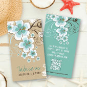 Tropical Blue Hibiskus Blume und Wirbel rustikal Visitenkarte