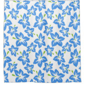 Tropical Blue Hibiskus Duschvorhang (Vorderseite)