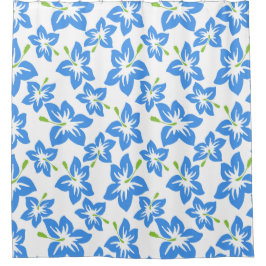 Tropical Blue Hibiskus Duschvorhang