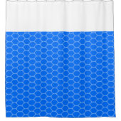 Tropical Blue Honeycomb Muster White Top Cap Duschvorhang (Vorderseite)