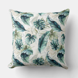Tropical Blue Jungle Pattern Kissen