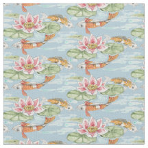 Tropical Blue Koi & Lotus Fish Pond