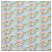 Tropical Blue Koi & Lotus Fish Pond Stoff (Muster)