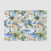 Tropical Blue Mediterranean Wedding Seidenpapier (Vorderseite)