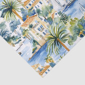Tropical Blue Mediterranean Wedding Seidenpapier (Ausschnitt)