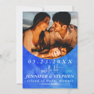 Tropical Blue Ocean Beach Chic Hochzeit in Urlaubs Save The Date