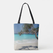 Tropical Blue Ocean Beach Scene Foto Beach Bag Tasche (Rückseite)