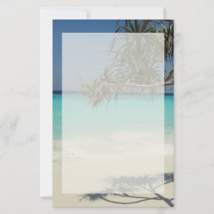 Tropical Blue Ocean Beach Scene Foto Briefpapier