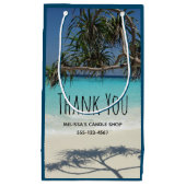 Tropical Blue Ocean Beach Scene Foto Danke Kleine Geschenktüte (Vorderseite)