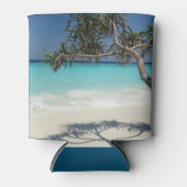 Tropical Blue Ocean Beach Scene Foto Dosenkühler (Vorderseite)