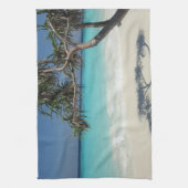 Tropical Blue Ocean Beach Scene Foto Geschirrtuch (Vertikal)