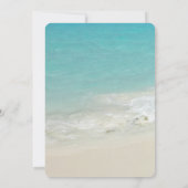 Tropical Blue Ocean Beach Scene Foto Hochzeit Einladung (Rückseite)