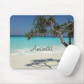 Tropical Blue Ocean Beach Scene Foto Mousepad (Mit Mouse)