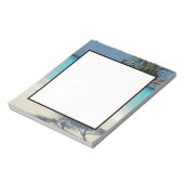 Tropical Blue Ocean Beach Scene Foto Notizblock (Rotiert)