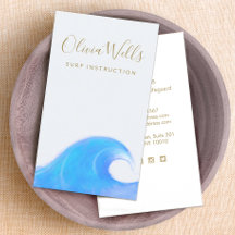 Tropical Blue Ocean Surf Wave Business Card