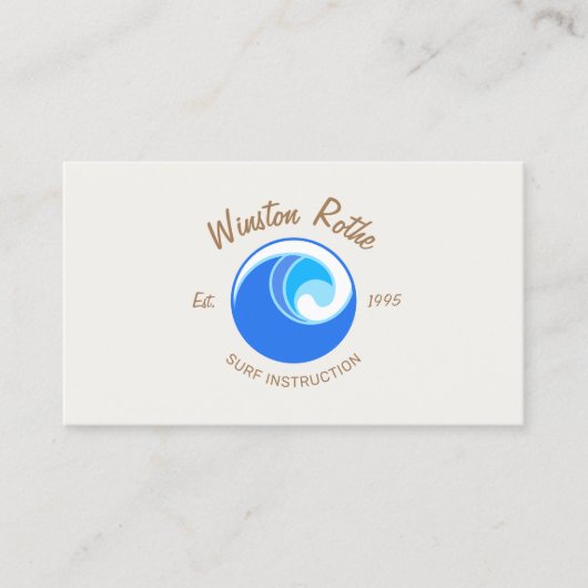 Tropical Blue Ocean Wave Logo Visitenkarte (Vorderseite)
