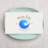 Tropical Blue Ocean Wave Logo Visitenkarte