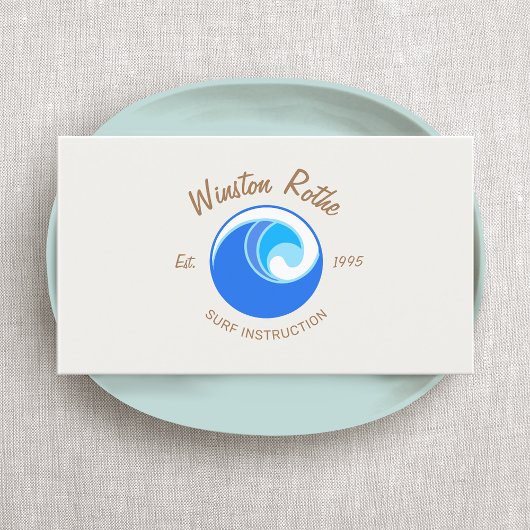 Tropical Blue Ocean Wave Logo Visitenkarte