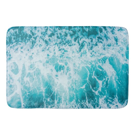 Tropical Blue Ocean Waves Badematte (Vorderseite)
