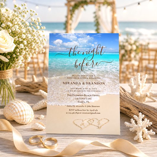 Tropical Blue Ocean Waves Beach Probe Abendessen Einladung