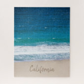 Tropical Blue Ocean Waves Custom California Beach Puzzle (Vertikal)