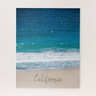 Tropical Blue Ocean Waves Custom California Beach Puzzle