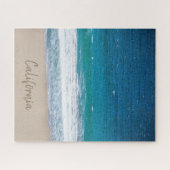 Tropical Blue Ocean Waves Custom California Beach Puzzle (Horizontal)