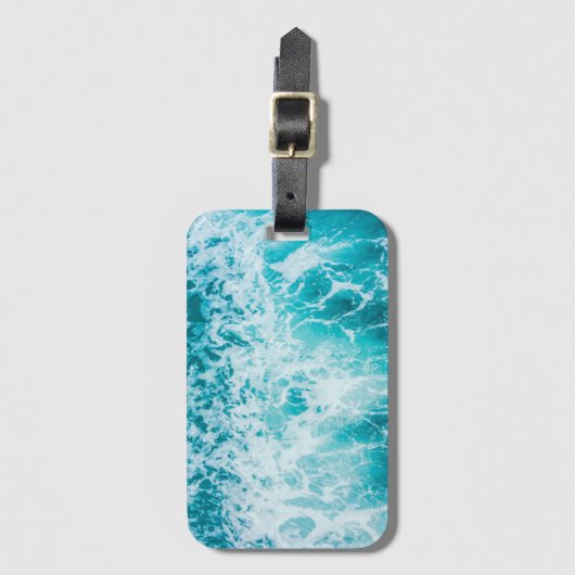 Tropical Blue Ocean Waves Gepäckanhänger (Vorderseite Vertikal)