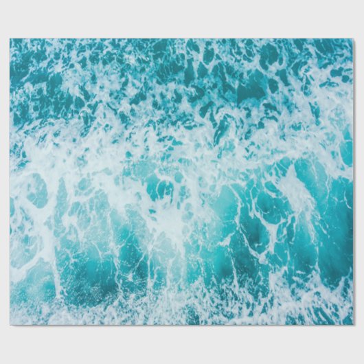Tropical Blue Ocean Waves Geschenkpapier (Flach)