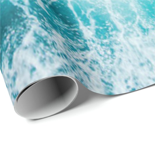 Tropical Blue Ocean Waves Geschenkpapier (Rolleneckpunkt)