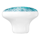 Tropical Blue Ocean Waves Keramikknauf (Seitenansicht)