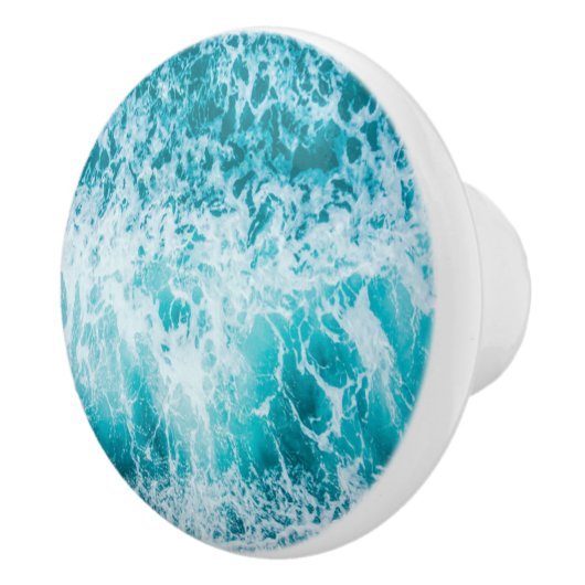 Tropical Blue Ocean Waves Keramikknauf (Rechts)