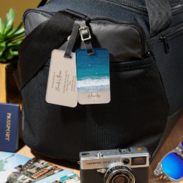 Tropical Blue Ocean Waves Sandy Beach Personalisie Gepäckanhänger