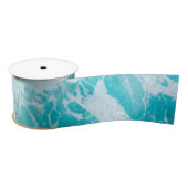Tropical Blue Ocean Waves Satinband (Spule)